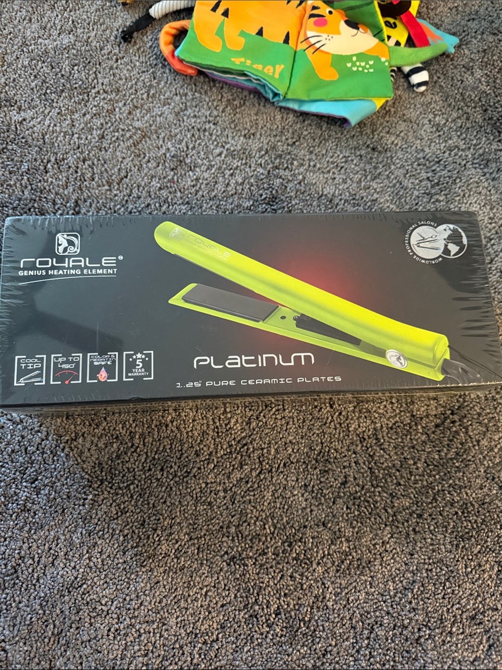 Platinum 1.25" Ceramic Flat Iron - Lime Green